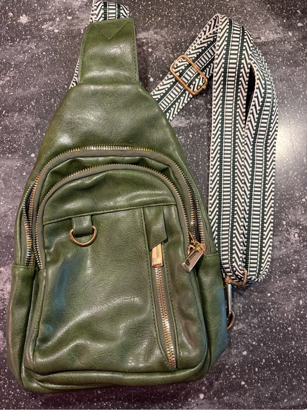Green Leather Crossbody Sling Bag - Stylish Everyday Carry